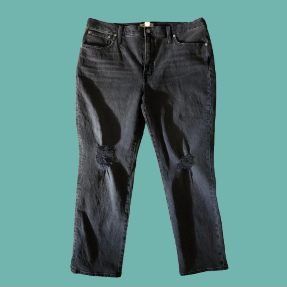 Madewell Perfect Vintage Jean Ripped Edition in Bartlett wash size 33 NWT